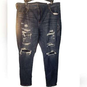 AMERICAN EAGLE Jeans DISTRESSED Jeggings Next Level Stretch Plus Size 24R NWT